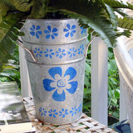 Metal Floral Stenciled Vase